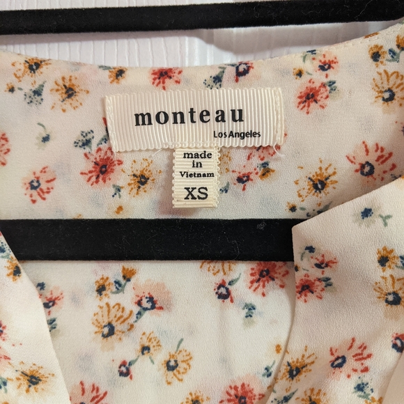 Monteau Beige Pink Floral Dress - Picture 8 of 9